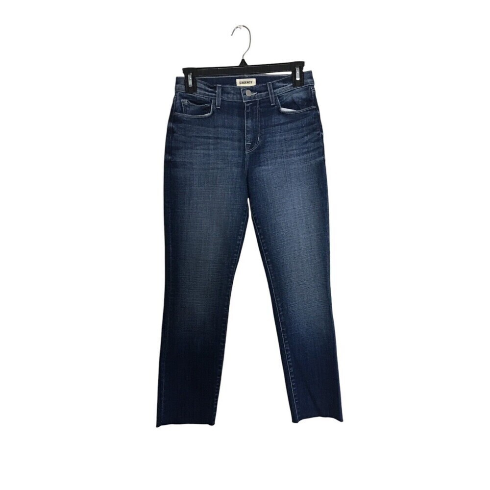 L'agence Jeans Women's Size 25 Blue Sada Castaic Straight Leg Raw Hem